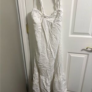 Aerie White Smocked Dress